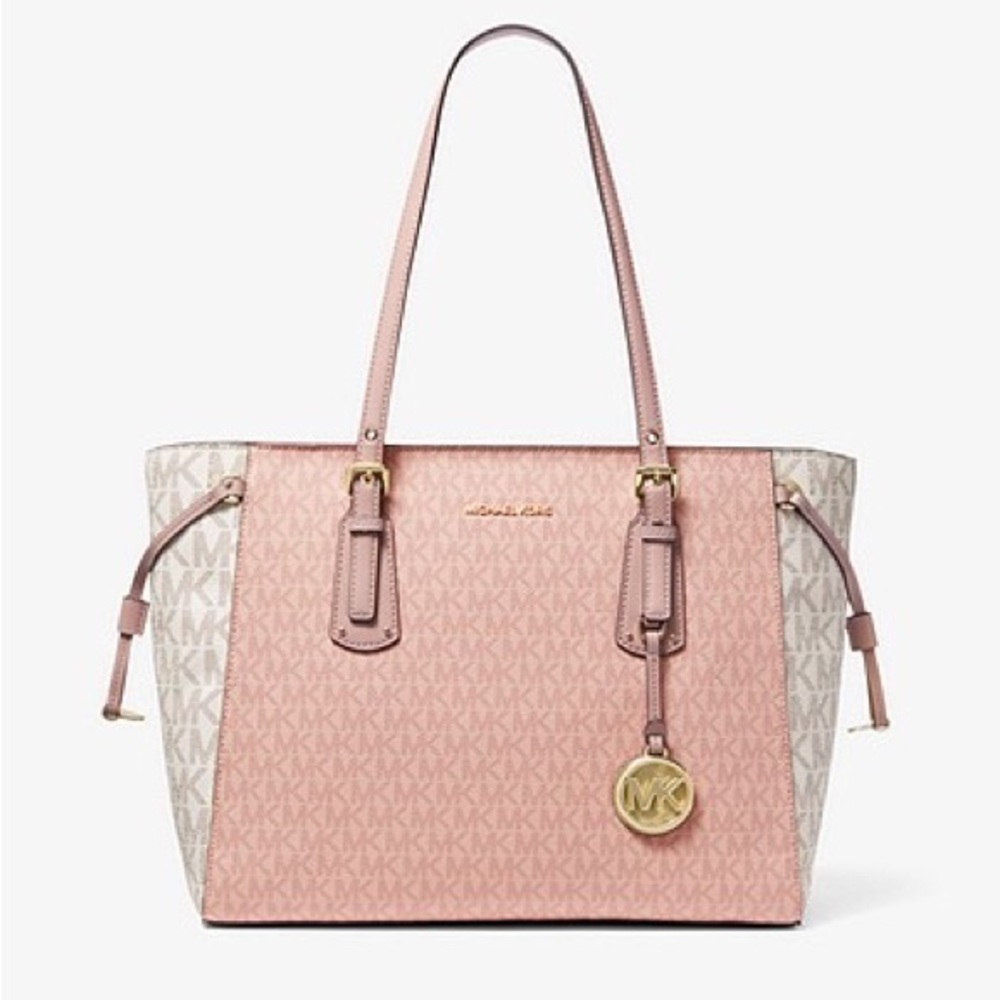 SOLD Michael Kors Voyager Medium Color-Block Logo Tote Bag